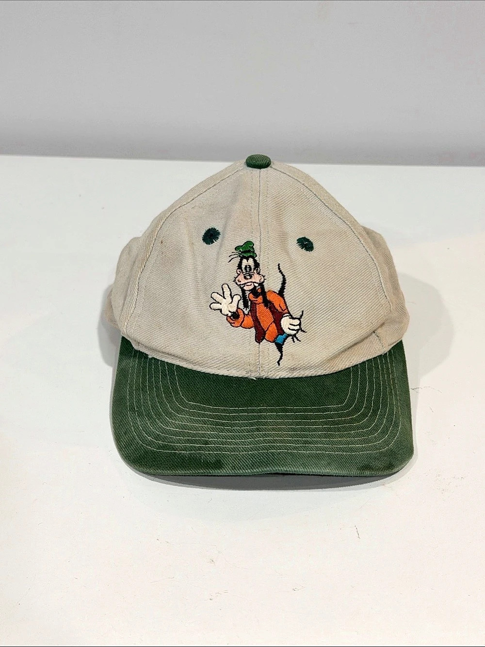 Disney Goofy Embroidered Cap Green & Beige